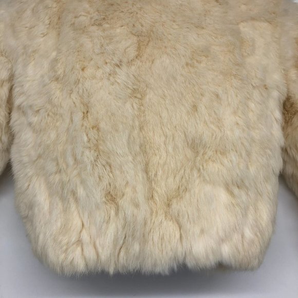 Niki Ivory Off White Vintage Genuine Rabbit Fur Coat kids size 4 - Picture 14 of 16